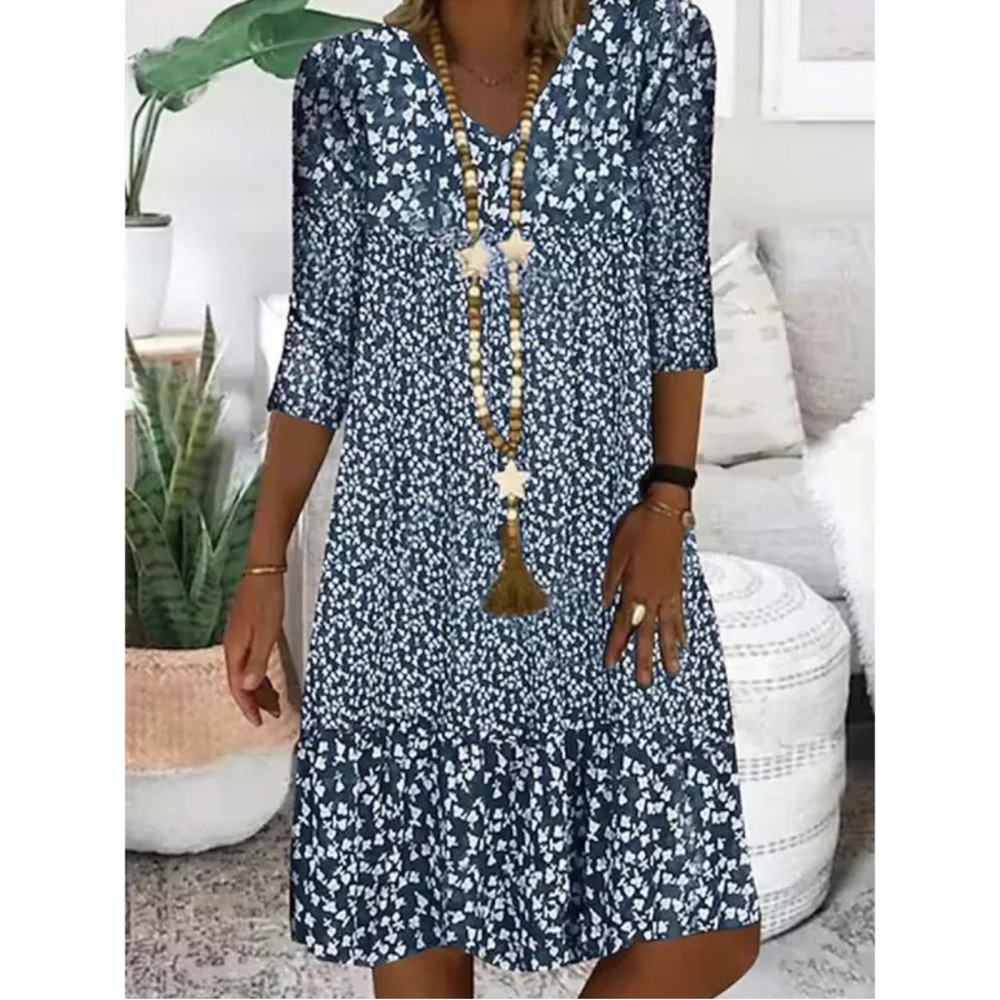 Floral Blue Dress